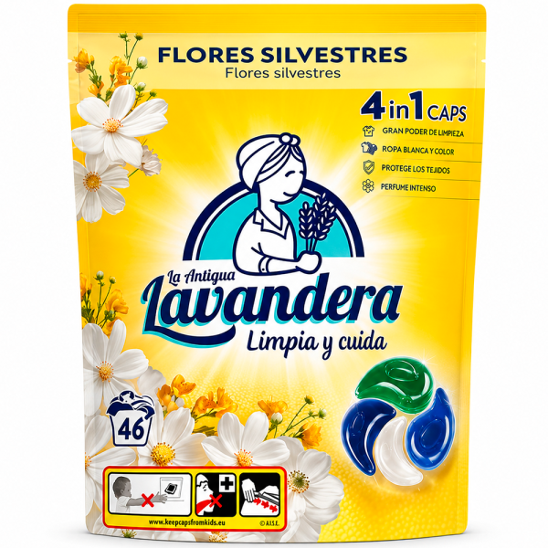 Капсули для прання універсальні Lavandera 4в1 Flores Silvestres, 46 шт