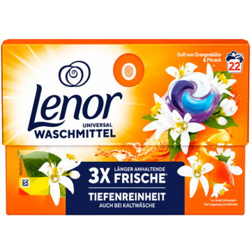 Капсули для прання універсальні Lenor Orangenblute & Pfirsich, 22 шт