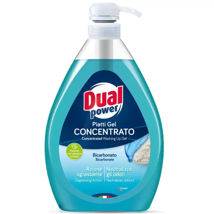 Гель для миття посуду Dual Power Bicarbonato, 1000 мл