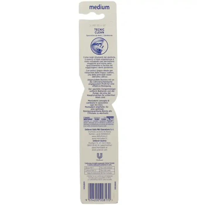 Зубна щітка середньої жорсткості Mentadent Tecnic Clean Medium, 1 шт