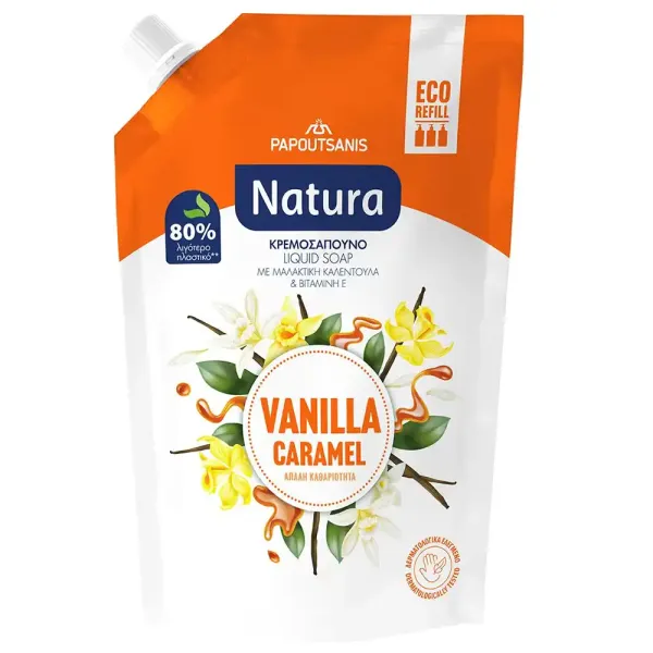 Мило рідке Papoutsanis Natura - Vanilla Caramel (750 мл)