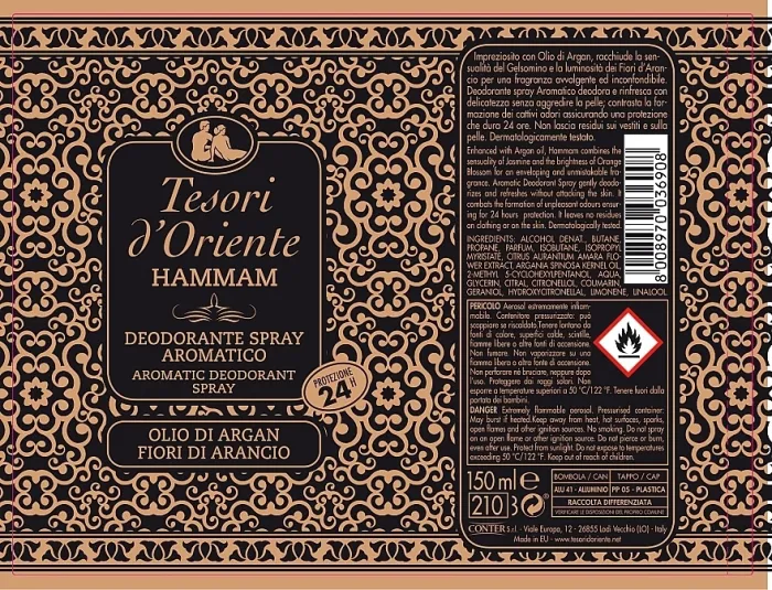 Дезодорант парфумований Tesori d'Oriente - Hamman (150 мл)