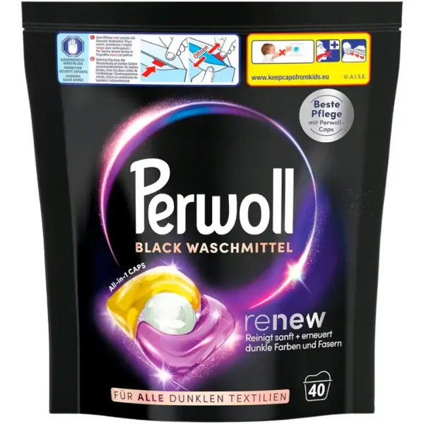 Капсули для прання чорних тканин Perwoll Renew Black, 40 шт