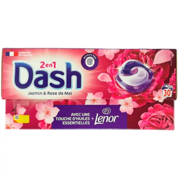 Капсули для прання всіх типів тканин Dash 2in1 Jasmin & Rose de Mai, 30 шт