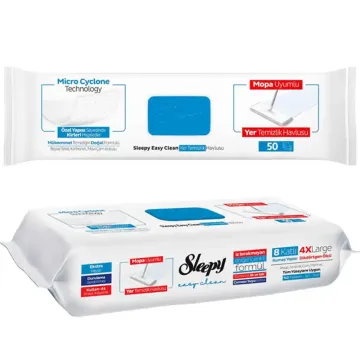 Вологі серветки для швабри Sleepy Easy Clean Bleach, 50 шт