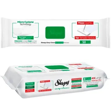 Вологі серветки для швабри Sleepy Easy Clean White Soap, 50 шт