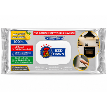 Універсальні вологі серветки для прибирання Red Dawn Lemon, 100 шт