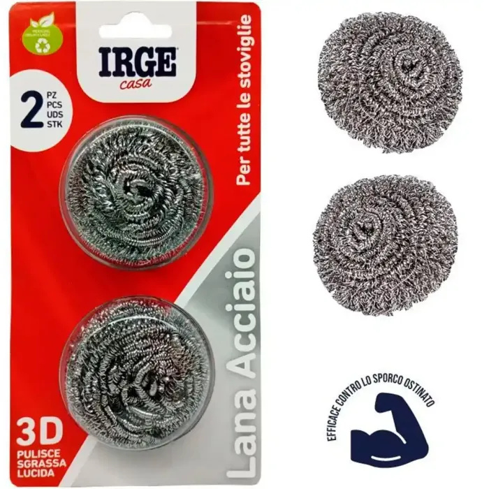 Шкребок металевий для миття посуду Irge 3D, 2 шт