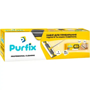 Набір для прибирання підлоги Purfix (швабра + 50 вологих серветок)