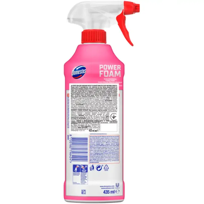 Піна для чищення унітазу та ванни Domestos Power Foam Floral Fresh, 435 г