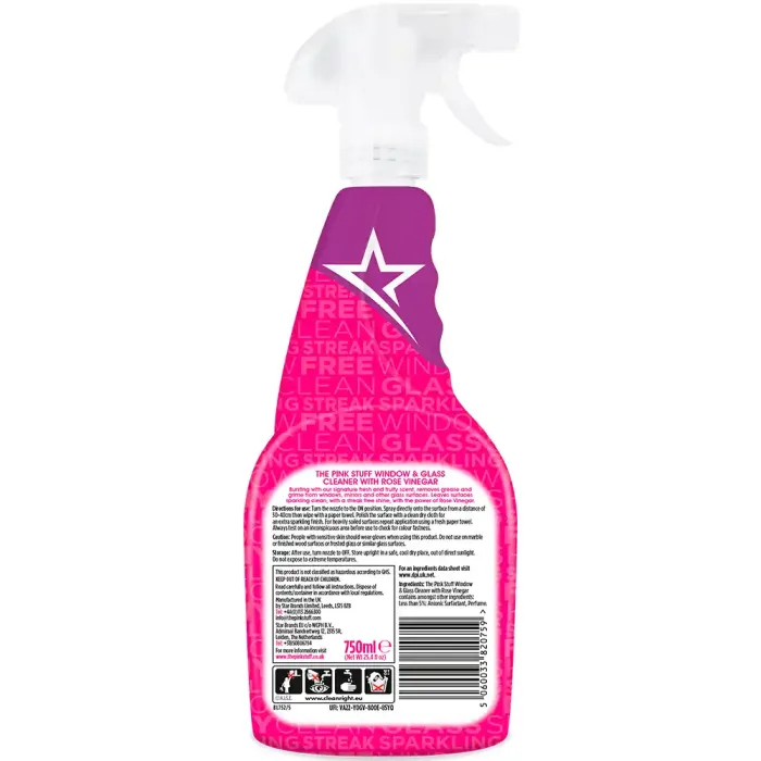Спрей для миття вікон та дзеркал The Pink Stuff, 750 мл