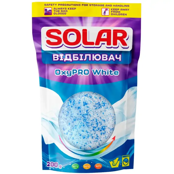 Кисневий відбілювач SOLAR OXYPRO WHITE 200 г