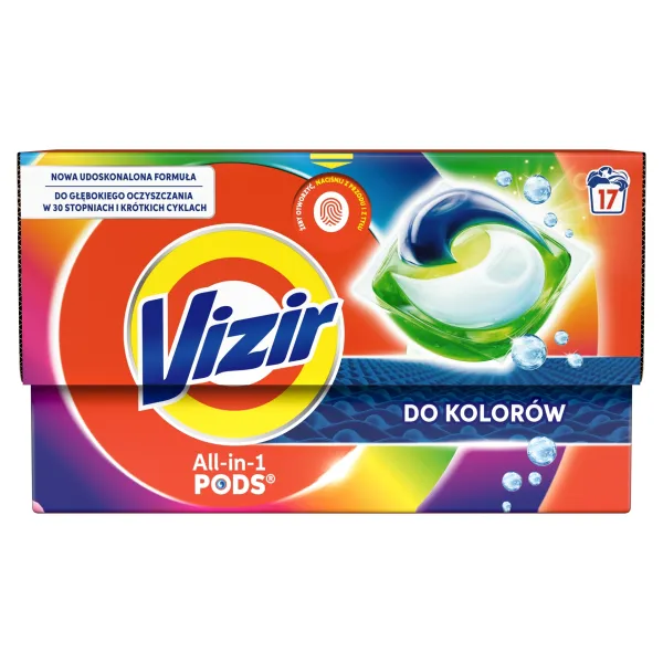 Капсули для прання кольорових речей Vizir All in 1 PODS Color, 17 шт
