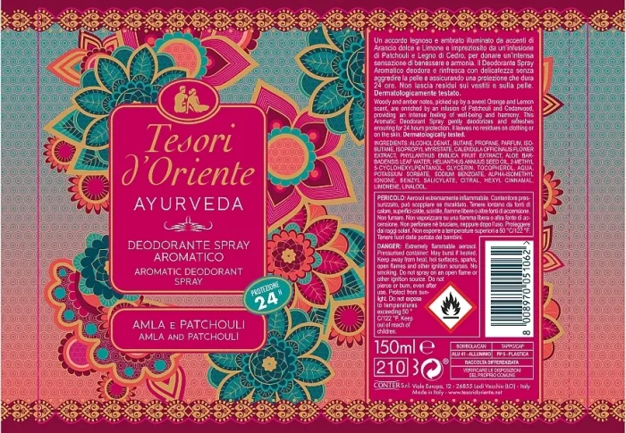 Дезодорант парфумований Tesori d'Oriente - Ayurveda (150 мл)